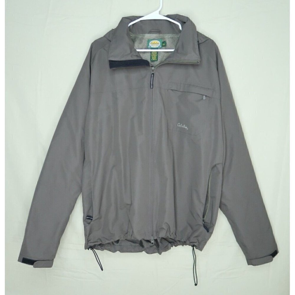 Cabelas Outdoor Gear Jacket Hooded Dark Green Drawstring Waist 923084 Large Tall